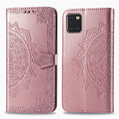 Funda de Cuero Cartera con Soporte Patron de Moda Carcasa para Samsung Galaxy A81 Oro Rosa