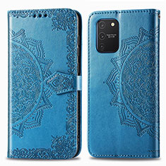 Funda de Cuero Cartera con Soporte Patron de Moda Carcasa para Samsung Galaxy A91 Azul