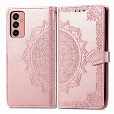 Funda de Cuero Cartera con Soporte Patron de Moda Carcasa para Samsung Galaxy F13 4G Oro Rosa