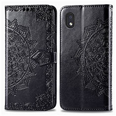 Funda de Cuero Cartera con Soporte Patron de Moda Carcasa para Samsung Galaxy M01 Core Negro