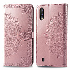 Funda de Cuero Cartera con Soporte Patron de Moda Carcasa para Samsung Galaxy M10 Oro Rosa