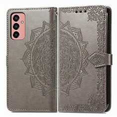 Funda de Cuero Cartera con Soporte Patron de Moda Carcasa para Samsung Galaxy M13 4G Gris