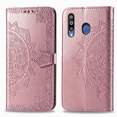 Funda de Cuero Cartera con Soporte Patron de Moda Carcasa para Samsung Galaxy M30 Oro Rosa