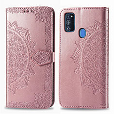 Funda de Cuero Cartera con Soporte Patron de Moda Carcasa para Samsung Galaxy M30s Oro Rosa