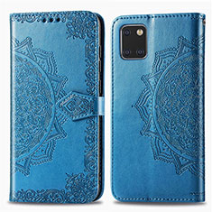Funda de Cuero Cartera con Soporte Patron de Moda Carcasa para Samsung Galaxy M60s Azul