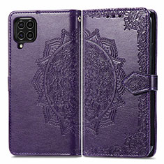 Funda de Cuero Cartera con Soporte Patron de Moda Carcasa para Samsung Galaxy M62 4G Morado