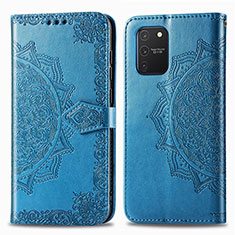 Funda de Cuero Cartera con Soporte Patron de Moda Carcasa para Samsung Galaxy M80S Azul