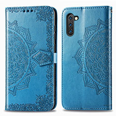 Funda de Cuero Cartera con Soporte Patron de Moda Carcasa para Samsung Galaxy Note 10 5G Azul
