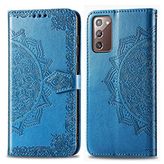 Funda de Cuero Cartera con Soporte Patron de Moda Carcasa para Samsung Galaxy Note 20 5G Azul