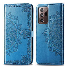 Funda de Cuero Cartera con Soporte Patron de Moda Carcasa para Samsung Galaxy Note 20 Ultra 5G Azul