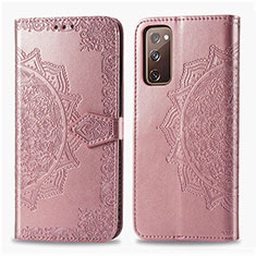 Funda de Cuero Cartera con Soporte Patron de Moda Carcasa para Samsung Galaxy S20 Lite 5G Oro Rosa