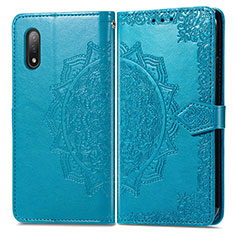 Funda de Cuero Cartera con Soporte Patron de Moda Carcasa para Sony Xperia Ace II Azul