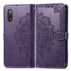 Funda de Cuero Cartera con Soporte Patron de Moda Carcasa para Sony Xperia Ace II Morado