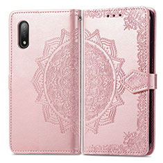 Funda de Cuero Cartera con Soporte Patron de Moda Carcasa para Sony Xperia Ace II Oro Rosa