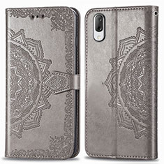 Funda de Cuero Cartera con Soporte Patron de Moda Carcasa para Sony Xperia L3 Gris