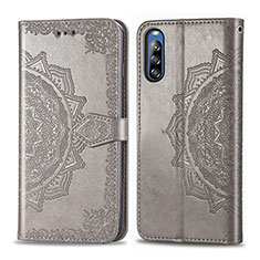 Funda de Cuero Cartera con Soporte Patron de Moda Carcasa para Sony Xperia L4 Gris