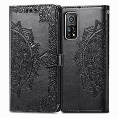 Funda de Cuero Cartera con Soporte Patron de Moda Carcasa para Xiaomi Mi 10T 5G Negro