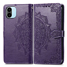 Funda de Cuero Cartera con Soporte Patron de Moda Carcasa para Xiaomi Poco C50 Morado