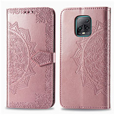 Funda de Cuero Cartera con Soporte Patron de Moda Carcasa para Xiaomi Redmi 10X 5G Oro Rosa