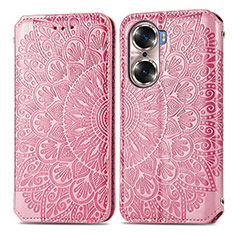 Funda de Cuero Cartera con Soporte Patron de Moda Carcasa S01D para Huawei Honor 60 5G Oro Rosa