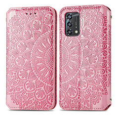 Funda de Cuero Cartera con Soporte Patron de Moda Carcasa S01D para Oppo A95 4G Oro Rosa