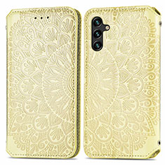 Funda de Cuero Cartera con Soporte Patron de Moda Carcasa S01D para Samsung Galaxy A04s Oro