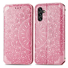 Funda de Cuero Cartera con Soporte Patron de Moda Carcasa S01D para Samsung Galaxy A04s Oro Rosa