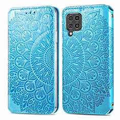 Funda de Cuero Cartera con Soporte Patron de Moda Carcasa S01D para Samsung Galaxy M62 4G Azul