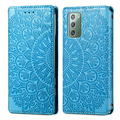 Funda de Cuero Cartera con Soporte Patron de Moda Carcasa S01D para Samsung Galaxy Note 20 5G Azul