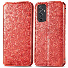 Funda de Cuero Cartera con Soporte Patron de Moda Carcasa S01D para Samsung Galaxy Quantum2 5G Rojo