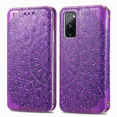 Funda de Cuero Cartera con Soporte Patron de Moda Carcasa S01D para Samsung Galaxy S20 FE (2022) 5G Morado