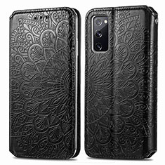 Funda de Cuero Cartera con Soporte Patron de Moda Carcasa S01D para Samsung Galaxy S20 FE (2022) 5G Negro