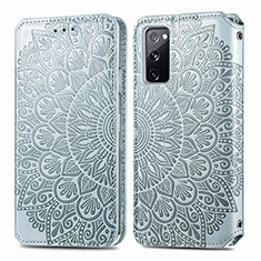 Funda de Cuero Cartera con Soporte Patron de Moda Carcasa S01D para Samsung Galaxy S20 Lite 5G Plata