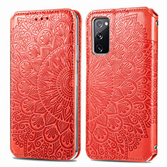 Funda de Cuero Cartera con Soporte Patron de Moda Carcasa S01D para Samsung Galaxy S20 Lite 5G Rojo