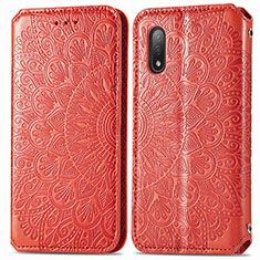 Funda de Cuero Cartera con Soporte Patron de Moda Carcasa S01D para Sony Xperia Ace II Rojo