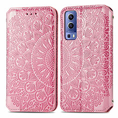 Funda de Cuero Cartera con Soporte Patron de Moda Carcasa S01D para Vivo Y75s 5G Oro Rosa