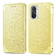 Funda de Cuero Cartera con Soporte Patron de Moda Carcasa S01D para Xiaomi Mi 11X Pro 5G Oro