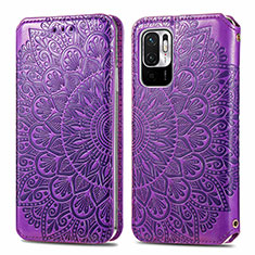 Funda de Cuero Cartera con Soporte Patron de Moda Carcasa S01D para Xiaomi POCO M3 Pro 5G Morado