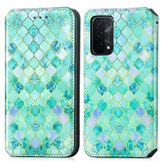 Funda de Cuero Cartera con Soporte Patron de Moda Carcasa S02D para OnePlus Nord N200 5G Verde