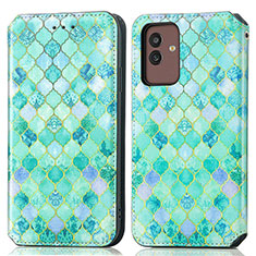 Funda de Cuero Cartera con Soporte Patron de Moda Carcasa S02D para Samsung Galaxy M13 5G Verde