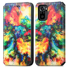 Funda de Cuero Cartera con Soporte Patron de Moda Carcasa S02D para Xiaomi Redmi Note 10 4G Multicolor