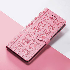 Funda de Cuero Cartera con Soporte Patron de Moda Carcasa S03D para Google Pixel 4a 5G Rosa