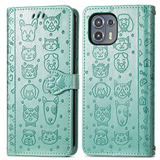 Funda de Cuero Cartera con Soporte Patron de Moda Carcasa S03D para Motorola Moto Edge 20 Lite 5G Verde