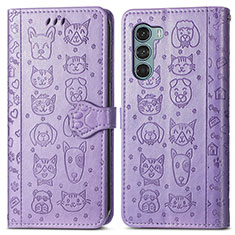 Funda de Cuero Cartera con Soporte Patron de Moda Carcasa S03D para Motorola Moto Edge S30 5G Morado