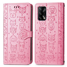 Funda de Cuero Cartera con Soporte Patron de Moda Carcasa S03D para Oppo A95 4G Rosa