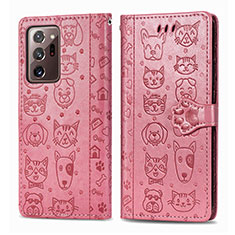 Funda de Cuero Cartera con Soporte Patron de Moda Carcasa S03D para Samsung Galaxy Note 20 Ultra 5G Oro Rosa