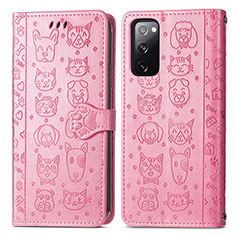 Funda de Cuero Cartera con Soporte Patron de Moda Carcasa S03D para Samsung Galaxy S20 FE (2022) 5G Oro Rosa