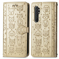 Funda de Cuero Cartera con Soporte Patron de Moda Carcasa S03D para Xiaomi Mi Note 10 Lite Oro