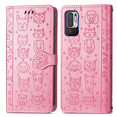 Funda de Cuero Cartera con Soporte Patron de Moda Carcasa S03D para Xiaomi POCO M3 Pro 5G Rosa