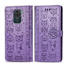 Funda de Cuero Cartera con Soporte Patron de Moda Carcasa S03D para Xiaomi Redmi Note 9 Morado